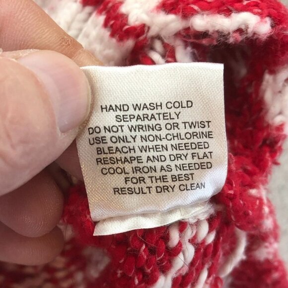 Hippie Rose Women's Sweater Medium Holiday Red Knit Hooded Nordic Fair Isle Y2K - Picture 5 of 10